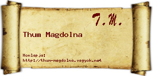 Thum Magdolna névjegykártya